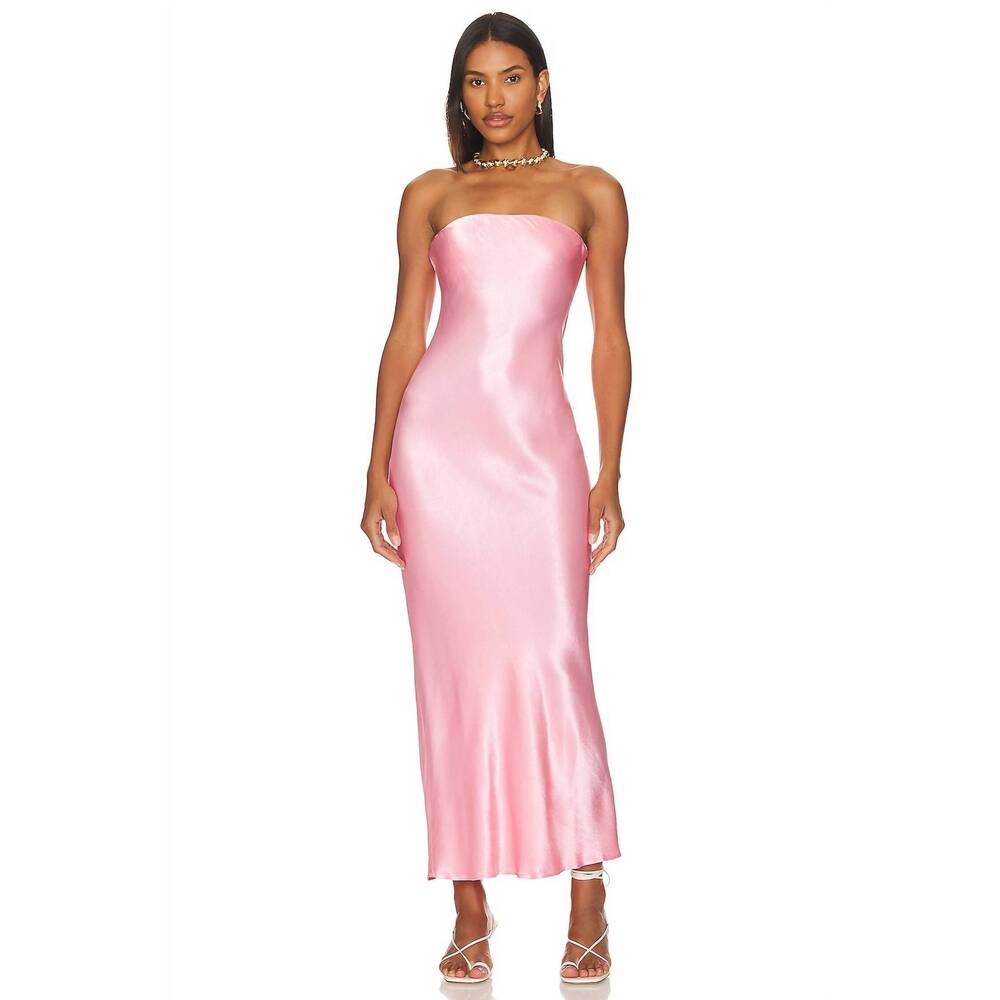 NEW SNDYS. angel strapless midi dress in pink